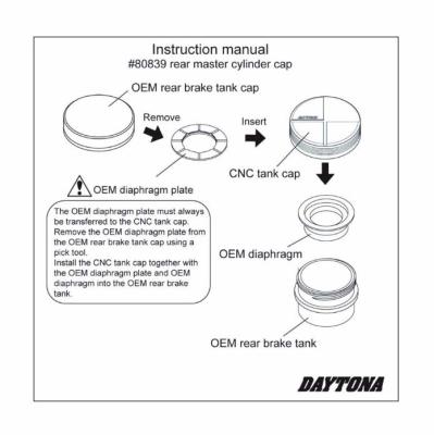 Daytona CNC Deckel für Bremspumpe hinten für BMW S1000XR / R NINE T