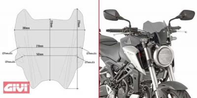 Givi WINDSCHILD A1164G GETÖNT FÜR  HONDA CB 125 R BAUJAHR 18-