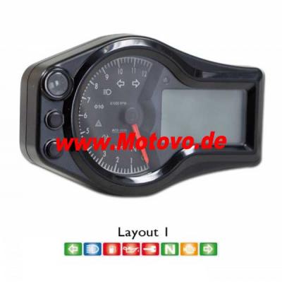 Multifunktionelles Digitalinstrument, schwarz, LO1 Tachometer
