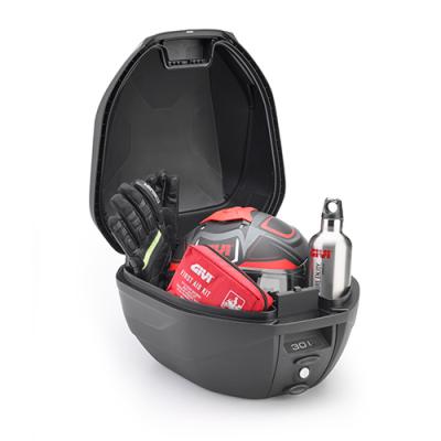Givi C30N - Monolock Topcase mit Platte schwarz, mit roten Reflektoren