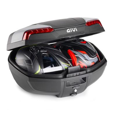 Givi E46N Riviera - Monolock Topcase mit Platte schwarz, mit innen lackierten roten Reflektoren