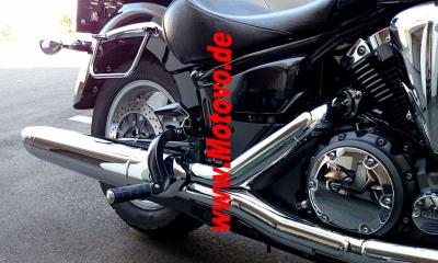 1 Paar Sozius-Fußrasten-Tieferlegung in schwarz für Harley Davidson, Sportster, Softail ST.