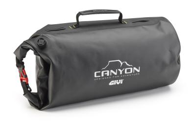 GIVI GRT714B CANYON Schwarze wasserdichte Rolltasche, gelbe Innenseite, Volumen 20 Liter