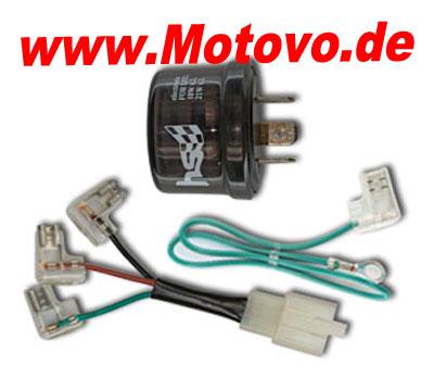 Blinkrelais elektronisch, LED 12 Volt 3-polig inkl. 2 Adapterkabel