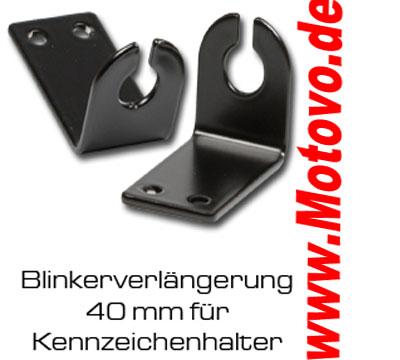 Blinkerverlängerung, 40 mm schwarz für Kennzeichenhalter