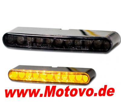 LED Blinkerset Type FineLiner, schwarz, getönt, Paar, E-geprüft