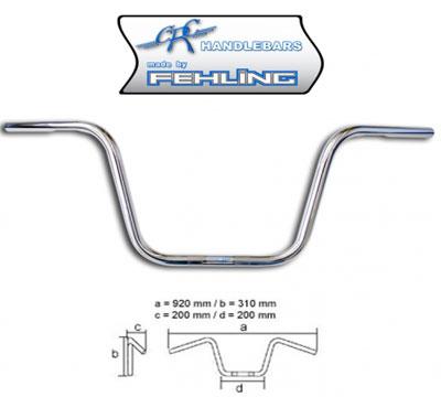 Lenker Ape Hanger (AHHD 2) 1 Zoll in Chrom mit Kerben
