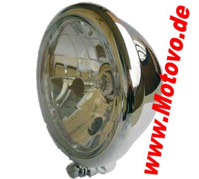 Hauptscheinwerfer 5 3/4 Zoll verchromt, Standlicht Bates Style