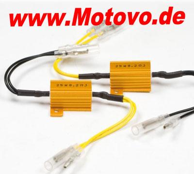 1 Paar LED Blinker Adapterkabel mit Widerstand 8,2 Ohm/25 Watt, für LED
